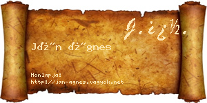 Ján Ágnes névjegykártya
